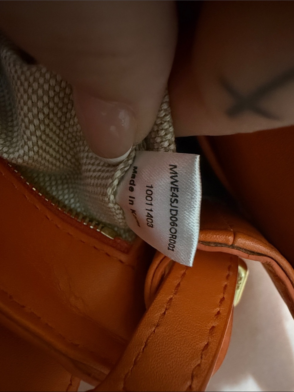 MCM Orange Leather Top Handle Crossbody Bag - Picture 10 of 12